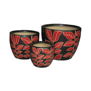 กระถางดอกไม้เซรามิกเคลือบตกแต่งพร้อมรูระบายน้ำสำหรับใช้ในร่ม/กลางแจ้งของตกแต่งบ้านและโรงแรมและพืชสีเขียว - Product Image 1