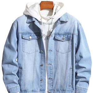 Heavy lined <b>men</b> <b>denim</b> <b>jacket</b> vintage style sherpa collar winter warm fashion outerwear with jean material casual - Product Image 1