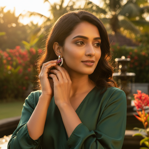 Nuevos Aretes de Aro con Rubíes y Diamantes 2026, Joyería de Plata de Ley 925 para Mujeres y Niñas, para Usar en Bodas y Fiestas - Product Image 5