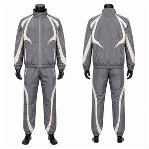 Zipper Jacket and <b>Trouser</b> 100% Nylon DTF Printing Oversized Water Proof Windbreaker Tracksuit For <b>Men</b> - Product Image 1