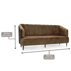 Sofá Cuadrado Moderno Wilber de 3 Plazas Tapizado con Relleno de Espuma - Product Image 3