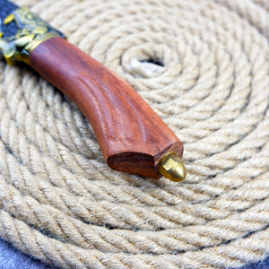 Couteau de chasse à pointe tombante, lame en acier au carbone, manche en bois, épaisseur 0,6 mm, bord droit, qualité DIY - Product Image 6