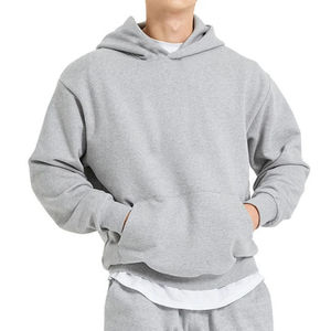 Sweat à capuche pour homme, collection Automne-Hiver 2025, coupe décontractée, épaules tombantes, couleur unie, style streetwear - Product Image 5