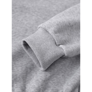 Ensemble de survêtement gris à capuche pour femme, manches longues, couleur unie, décontracté, respirant, coupe ample, avec fermeture éclair sur le devant, idéal pour l'automne - Product Image 3