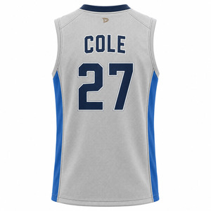 <b>Top</b> Selling 2026 Basketball Grey Jersey Sublimated V-Neck Tank <b>Top</b> Adult Unisex Breathable 100% Polyester Sport Apparel - Product Image 2