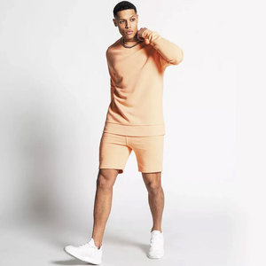 Latest design Full Sleeve men's Thicker 100% Cotton embroidered Logo Body Fitted breathable summer street Fashion <b>Twin</b> <b>Sets</b> - Product Image 1