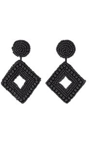 Boucles d'oreilles pendantes en perles noires de luxe brodées à la main avec du luxe de l'Inde Style tendance - Product Image 4