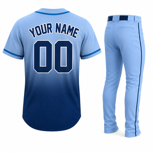 Ensemble maillot et pantalon de baseball personnalisés, kit d'équipe de baseball à boutons, option logo en twill, séchage rapide, respirant - Product Image 6