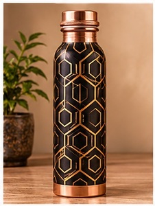Purple Galaxy Moon Stars Copper <b>Water</b> <b>Bottle</b> with Copper Lid Portable <b>Metal</b> Flask - Product Image 6