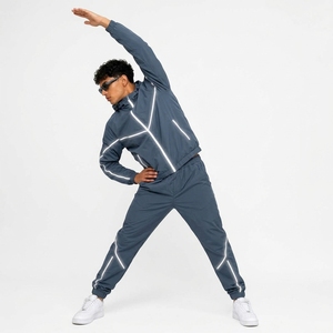 Men's Hooded Tracksuit Set 100% Polyester Solid Eco-friendly 240g Sporty Breathable Autumn Wear Custom Logo Full <b>Zip</b> Jacket - Product Image 6