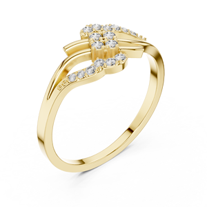 Anillo de oro macizo de 14k para mujer con diamante de corte redondo minimalista de diseño único de Aries Jewel, ideal para regalo, compromiso, aniversario o boda. - Product Image 3