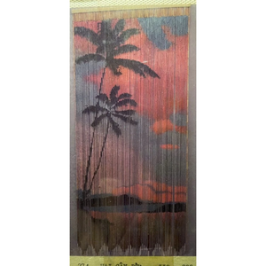 Eco-Friendly Palm Tree Bamboo Beaded Curtain Bohemian Design Blackout Light Control Handmade Vietnamese Craft Wall Hanging for - Product Image 3
