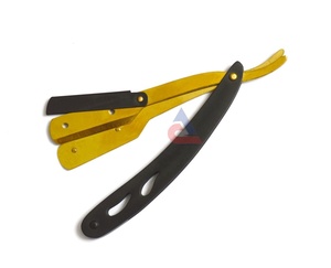 Maquinilla de afeitar recta Manual con bloqueo oscilante profesional, acero sostenible negro y dorado para afeitado facial y corporal, maquinilla de afeitar ecológica - Product Image 5