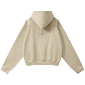 เสื้อฮู้ดดี้ทรงบ็อกซี่ผ้าฟลีซสองชั้น ดีไซน์แบบปะติดปะต่อ ซิปซ่อน กระเป๋าตาข่ายระบายอากาศ - Product Image 2