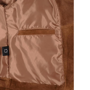 Custom 100% Genuine <b>Suede</b> Leather Women’s Cropped Blazer <b>Jacket</b> Tan Button Front Classic Collar Casual Formal Leather Coat Bulk - Product Image 5