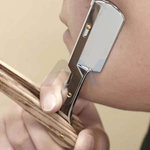 Rasoir manuel haut de gamme en acier inoxydable, rasoir droit de barbier, manche pliable, tondeuse à barbe professionnelle jetable - Product Image 2