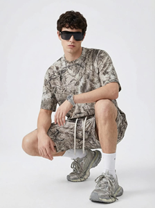 Conjunto de Camiseta y Pantalones Cortos de Verano para Hombre, Estampado de Camuflaje, Talla Grande, Informal, de Spandex/Algodón, Dos Piezas, Ropa Deportiva OEM - Product Image 2