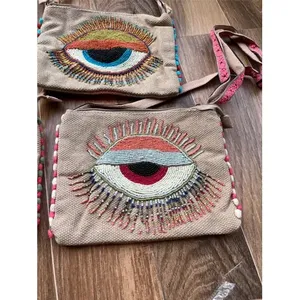 Bolso de Mano Artesanal de Lujo con Cuentas de Cristal Indias, Asa Tipo Baguette Colorida, Duradero, Accesorio de Moda Diaria, Bolso Tote - Product Image 1