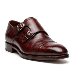 Chaussures en cuir véritable de qualité supérieure pour hommes, couleur unie, respirantes, dessus en cuir véritable, semelle en caoutchouc. - Product Image 1