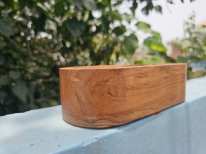 Bol ovale en bois fait main, bois naturel, décoration d'intérieur, récipient rustique - Product Image 3