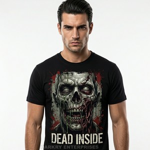 Camiseta Personalizada para Hombre con Gráfico de Rock, Estilo Vintage, Impresión Serigrafiada, 100% Algodón, Ropa Urbana, Diseño Retro Zombie, Fabricante de Camisetas - Product Image 5