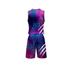 Ensemble maillot et short de basket-ball personnalisé, imprimé par sublimation, respirant, nouveau design, vente chaude, prix bas. - Product Image 3