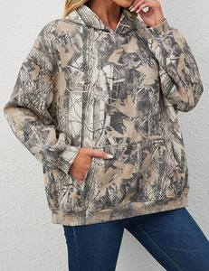 Pullover Camo Jungle Print Hoodie Sweatshirt for Women Trendy Street Fashion Heavy Drop Shoulder Tactical Tree Pattern Hoodies - Product Image 2