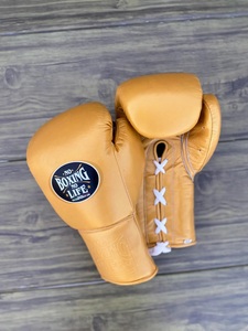 No Boxing No Life Mexican Style Premium Leather Boxing Gloves Lace-Up Full Finger Adjustable Wrist Strap Stretch Adults Training - Product Image 4