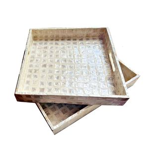 Bandeja de servir de nácar superior con diseño de incrustaciones de concha premium para decoración del hogar y una experiencia culinaria de lujo - Product Image 6