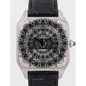 นาฬิกาข้อมือ Cartier สแตนเลสสตีลอัลลอยด์ หน้าปัดทรงเหลี่ยมประดับเพชร สายหนัง ตัวเลขโรมัน คริสตัลควอตซ์ สปอร์ต แฟชั่น ลายการ์ตูน - Product Image 1