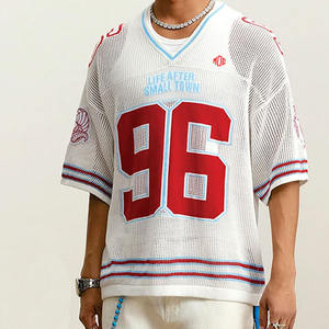 Camiseta de punto abierto de malla para hombre, estilo fútbol americano, 240 GSM, poliéster, oversize, estilo urbano, personalizada, OEM, proveedor de fábrica al por mayor, tendencia 2026 - Product Image 4