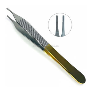 Pinzas Adson Brown para Tejidos y Disección, Carburo de Tungsteno, 4.75 Pulgadas, 9x9 Dientes, Instrumento Quirúrgico - Product Image 1