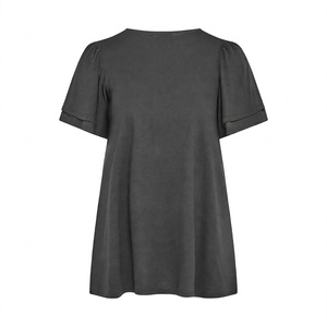 Camiseta básica informal de manga corta para mujer, holgada, con cuello redondo, para uso diario en verano, tela suave y transpirable - Product Image 2