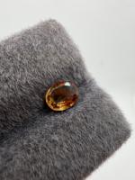 Saphir naturel brun-orangé taille ovale 1,27 carats 7x6x3mm, gemmes de Ceylan facettées à jeu de couleurs/effet de feu, Zehra Gems Jewellery