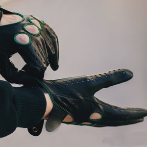 Gants en cuir lisse urbains de haute qualité, respirants, à doigts complets, classiques pour la conduite, avec logo personnalisé, fournisseur en gros - Product Image 2