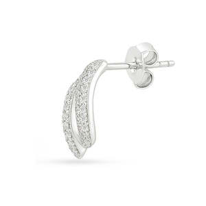 Super vente flash de septembre, boucles d'oreilles pendantes en argent rhodié 925 Sterling Silver Dancing Wave pour femmes, Saint-Valentin - Product Image 4