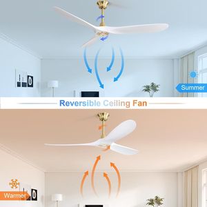 Ventilatore da Soffitto Moderno da 60 Pollici con Motore DC Reversibile in ABS e Telecomando Intelligente a 6 Velocità per Camera da Letto e Soggiorno - Product Image 2