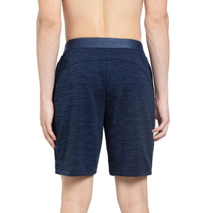 Men's Navy Solid Knitted Bermuda Shorts <b>Elastic</b> Waist Pockets Casual Breathable Mid Rise Short Pants - Product Image 4