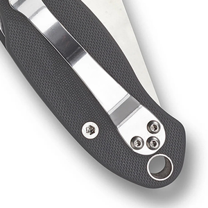 Couteaux pliants de poche gris portables avec lame de coupe en acier inoxydable, poignée confortable antidérapante, trou circulaire pour le pouce - Product Image 6