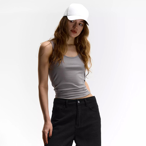 Women's Tank <b>Tops</b> Slim Fit Sleeveless Basic Everyday Layering <b>Top</b> Custom Logo Boutique Fashion Cotton Spandex Fitted <b>Top</b> - Product Image 1