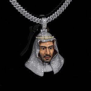 Buy Rhodium Plated Iced Out Moissanite Diamond Engagement Pendant Rose Gold Hip Hop Jewelry Online in India - Product Image 1