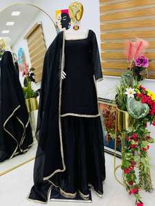 Ensemble Kurti et Palazzo en Soie Fandy avec Broderie Miroir et Dupatta Assortie – Tenue de Soirée Ethnique Élégante – Tailles M, L, XL, 2XL – Style Ethnique Tendance - Product Image 2