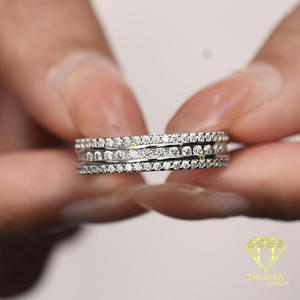 Anillo de eternidad de lujo con diamantes de moissanita, plata de ley 925, corte redondo, joyería de boda para mujer, elegante regalo de joyería fina. - Product Image 5