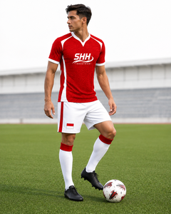 Professional Custom Men's <b>Soccer</b> Uniform Set Football Jersey Shorts Lightweight Breathable Mesh V-Neck Summer Sportswear Quick - Product Image 3