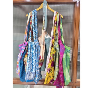 Bolsa de Compras de Seda Reciclada de Calidad Premium, Estampados, Colores y Tamaños Surtidos, Bolsa de Transporte y Bolsa de Mercado Sostenible, Exportación a Granel desde India - Product Image 2