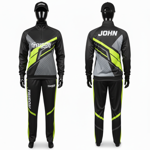 Chándal de Entrenamiento de Cricket para Mujer, 220 GSM, Poliéster Interlock Premium, Panel Negro Neón, Sublimación, Logotipo Personalizado del Equipo - Product Image 1