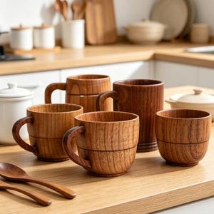 Taza de Madera Hecha a Mano, Diseño Moderno, Ecológica, con Asa, Reutilizable, para Uso en el Hogar y al Aire Libre - Product Image 5