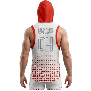 Ensemble de maillots de football 7v7 à capuche sans manches avec short élastique, motif imprimé, anti-humidité - Product Image 2