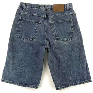 Shorts en jean Y2K pour hommes, coupe droite, longueur genou, style décontracté streetwear, jorts amples, vente en gros, personnalisables OEM - Product Image 3