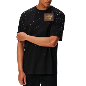 Customized Summer Clothes <b>Rhinestones</b> T-Shirt Loose Plus Size <b>Top</b> Quality Street Fashion Casual Cotton Men's T-Shirts - Product Image 1